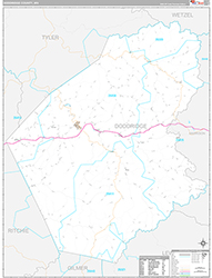 Doddridge County Wall Map Premium Style 2026
