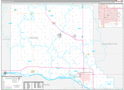 Dodge County Wall Map Premium Style 2026