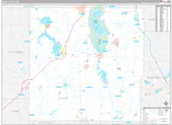 Dodge County, WI Wall Map Premium Style 2024