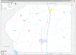 Dooly County, GA Wall Map Premium Style 2024