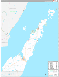 Door County, WI Wall Map Premium Style 2024