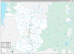 Douglas County Wall Map Premium Style 2026