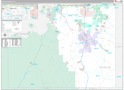 Douglas County, CO Wall Map Premium Style 2024