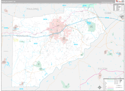 Douglas County, GA Wall Map Premium Style 2024