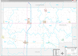 Douglas County, IL Wall Map Premium Style 2026