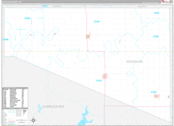 Douglas County, SD Wall Map Premium Style 2024