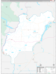 Douglas County, WA Wall Map Premium Style 2024