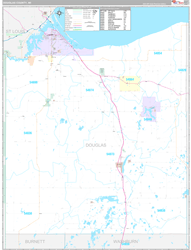 Douglas County, WI Wall Map Premium Style 2024