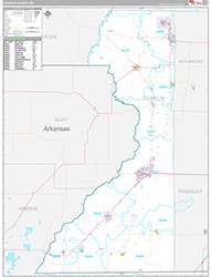 Dunklin County Wall Map Premium Style 2026