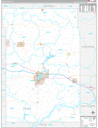 Dunn County Wall Map Premium Style 2026