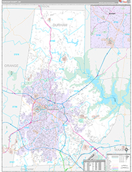 Durham County Wall Map Premium Style 2026