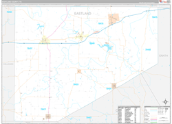 Eastland County, TX Wall Map Premium Style 2024