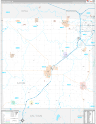 Eaton County, MI Wall Map Premium Style 2024