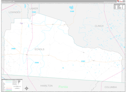 Echols County, GA Wall Map Premium Style 2024