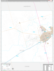 Ector County, TX Wall Map Premium Style 2024