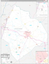 Edgecombe County, NC Wall Map Premium Style 2024