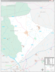 Edgefield County, SC Wall Map Premium Style 2024