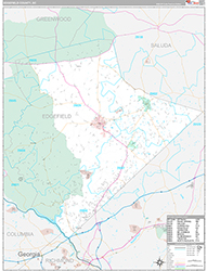 Edgefield County, SC Wall Map Premium Style 2026