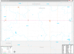 Edmunds County, SD Wall Map Premium Style 2024
