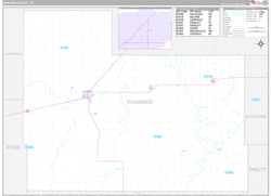 Edwards County, KS Wall Map Premium Style 2024
