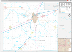 Effingham County Wall Map Premium Style 2026