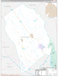 Effingham County, GA Wall Map Premium Style 2024