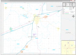 Effingham County, IL Wall Map Premium Style 2023