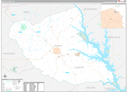 Elbert County, GA Wall Map Premium Style 2024
