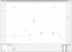 Elk County, KS Wall Map Premium Style 2024