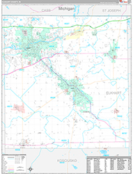 Elkhart County Wall Map Premium Style 2026