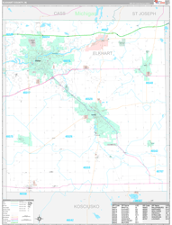 Elkhart County, IN Wall Map Premium Style 2024