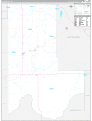 Ellis County, OK Wall Map Premium Style 2024