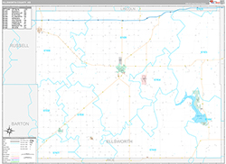 Ellsworth County Wall Map Premium Style 2026