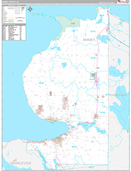 Emmet County Wall Map Premium Style 2026