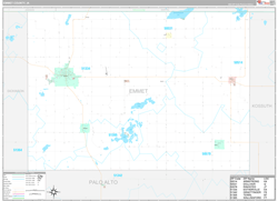 Emmet County, IA Wall Map Premium Style 2024