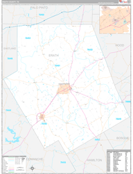 Erath County, TX Wall Map Premium Style 2024