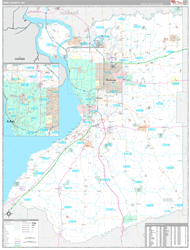 Erie County, NY Wall Map Premium Style 2024