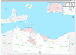 Erie County, OH Wall Map Premium Style 2024