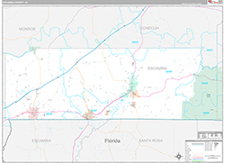 Escambia County Wall Map Premium Style 2026