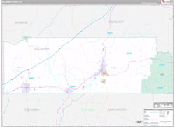Escambia County, AL Wall Map Premium Style 2024