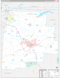 Fairfield County, OH Wall Map Premium Style 2024