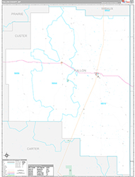 Fallon County, MT Wall Map Premium Style 2026