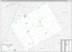 Falls County, TX Wall Map Premium Style 2024