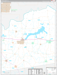 Fannin County, TX Wall Map Premium Style 2024