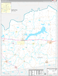 Fannin County, TX Wall Map Premium Style 2026