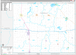 Faribault County Wall Map Premium Style 2026