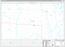 Faulk County Wall Map Premium Style 2026