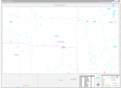 Faulk County, SD Wall Map Premium Style 2024