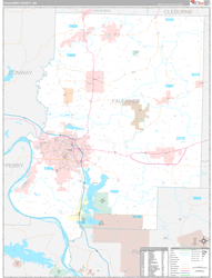 Faulkner County, AR Wall Map Premium Style 2024