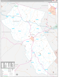Fauquier County, VA Wall Map Premium Style 2024
